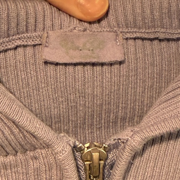 John Galt Hoodie Womens Small Lavender Knit Zip Up Cropped Long Sleeve Sweater - Picture 2 of 4
